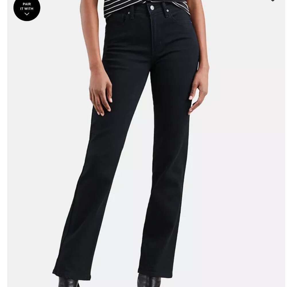 Levi's 724 High Rise Straight Jeans in Soft Black Sz 32 women's - Picture 12 of 12